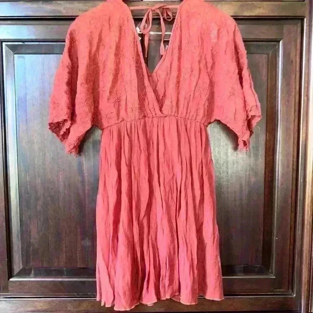 Boho Rebellion Red Floral Dress Size M - Picture 7 of 9